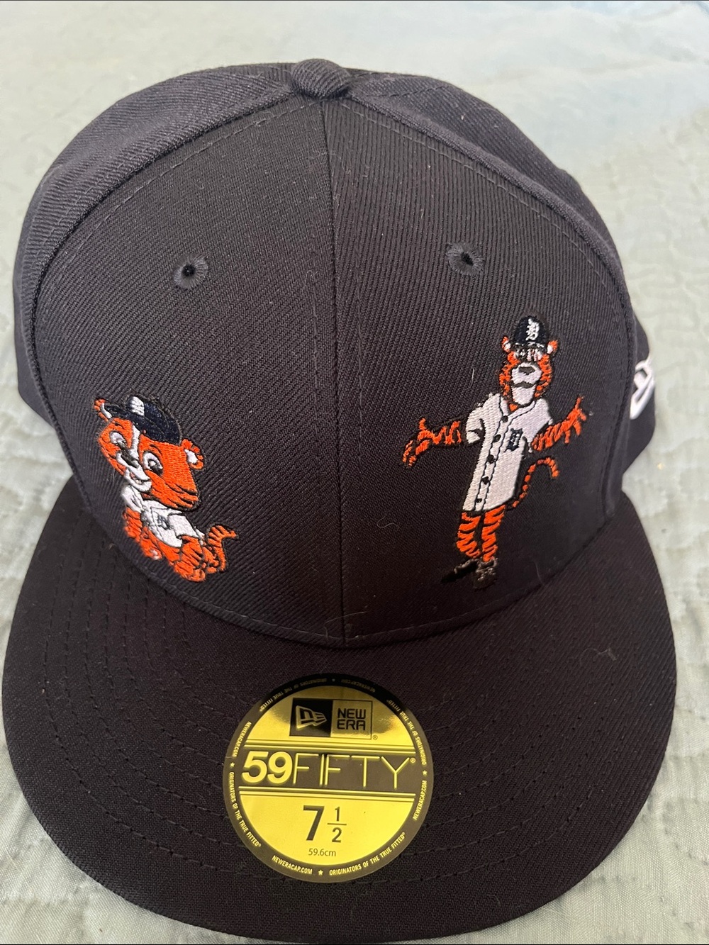 New Era Black Fitted Cap with Orange Tiger Embroidery